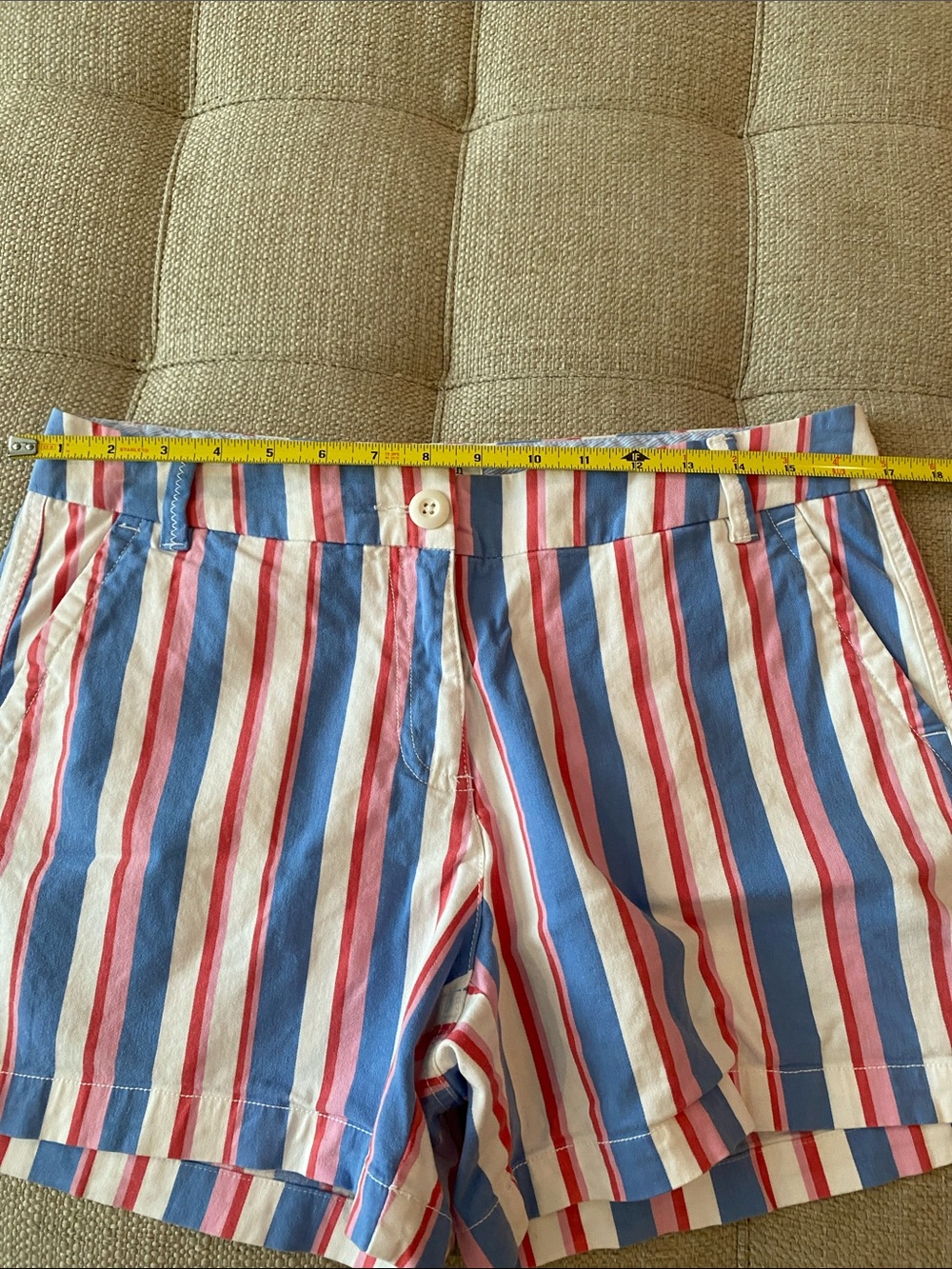 crown & ivy Blue and Red/Pink Striped Women's Shorts - Picture 5 of 6